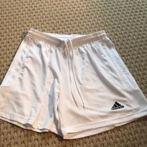 Small white adidas shorts
